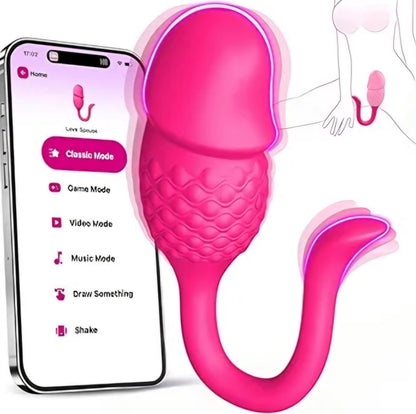 Wearable Vibrator APP Remote Control Female Adult Sex Toys for Women, 2 in 1 Vibrating Panties Egg with 9 Modes Pinpoint Clitoral Dual Stimulation, Waterproof Mini Couples Sex Toy