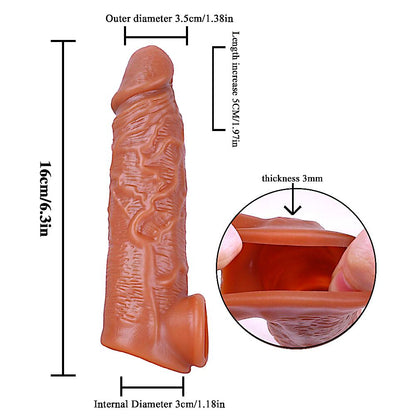 6.3 Inch Enhanced Performance Textured Penis Sleeve Realistic Cock Sleeve