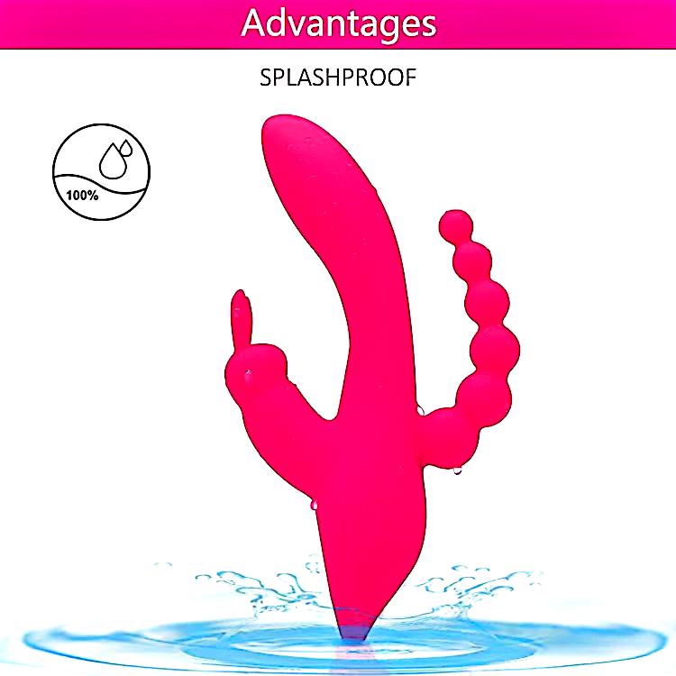 Triple Stimulation Rabbit Vibrator Sex Toys - Adult Women Pleasure Toys Female Clitoral Nipple Sex Toy with 7 Modes for G spot Anal Clit Vagina Stimulation