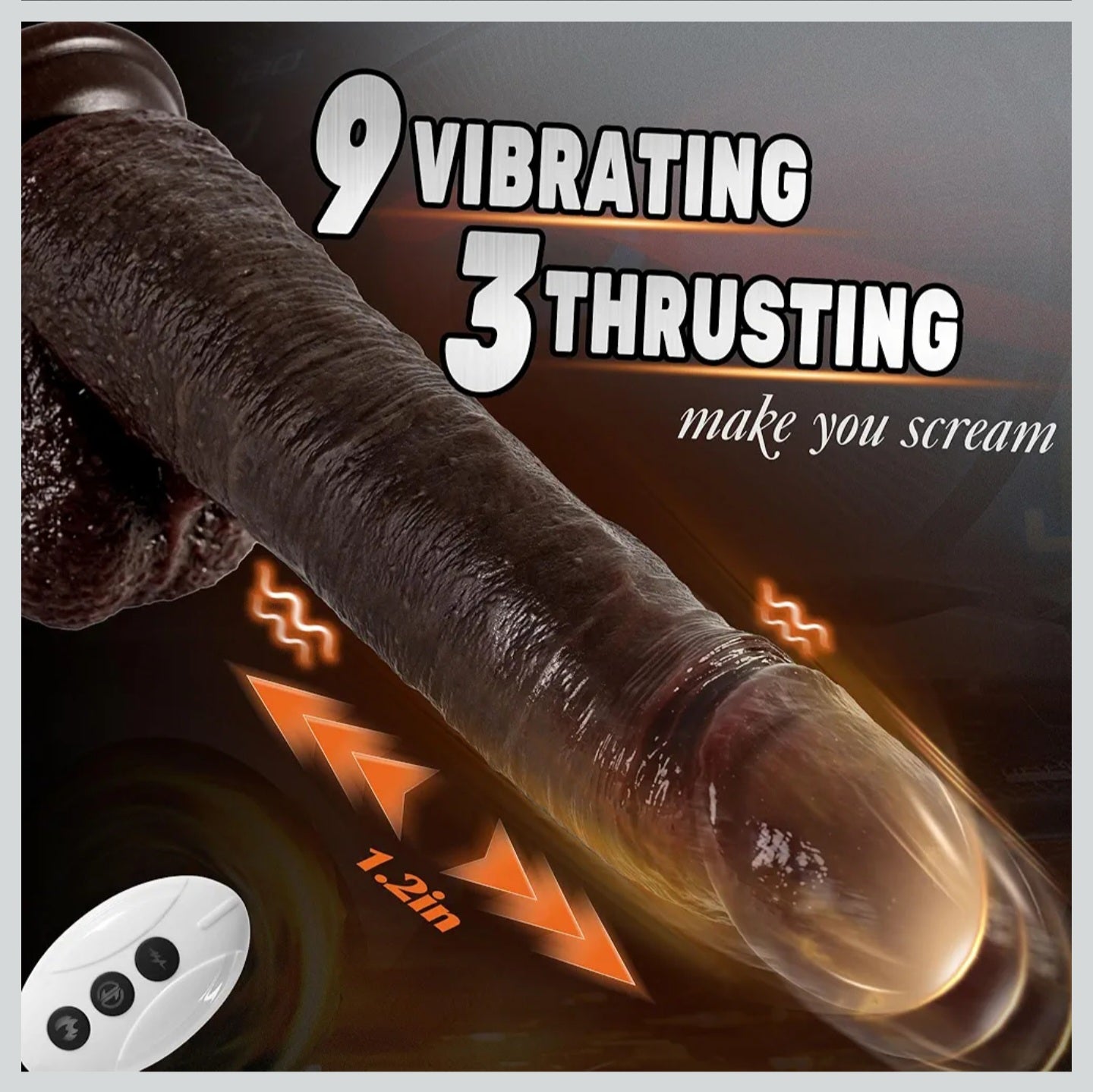Fast Thrusting Black Dildo Vibrator with 3 Thrusting Speeds & 9 Vibrations, Realistic Silicone Dildos for G-spot Anal Stimulation, Heated Dildo with Strong Suction Cup Adult Sex Toys for Women and Men