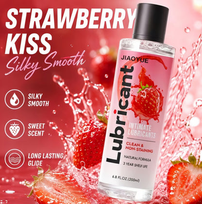 Strawberry Flavored Intimate Lubricant – Water-Based, Long-Lasting Lube & Non-Staining Formula (6.8 fl oz / 200 ml)