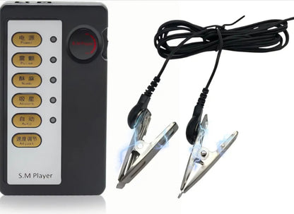 Electric Shock Nipple Clip Chain, Nipple Clamps, Adjustable BDSM Nipple Clamps for Exciting Sexual Pleasure （Requires Two AAA Batteries Installed）