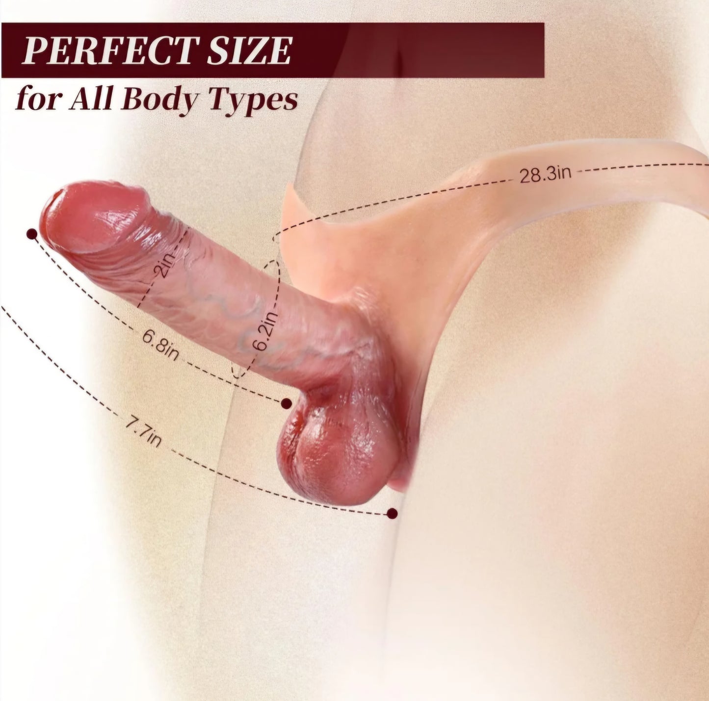 Strap on Dildo Women Sex Toys, Wearable Strap on Harness with 7.7" Realistic Solid Dildos, High-Stretch Body-Safe Silicone Strapless Penis Panties, Transgender Anal G-Spot Dildo for Lesbian Couple