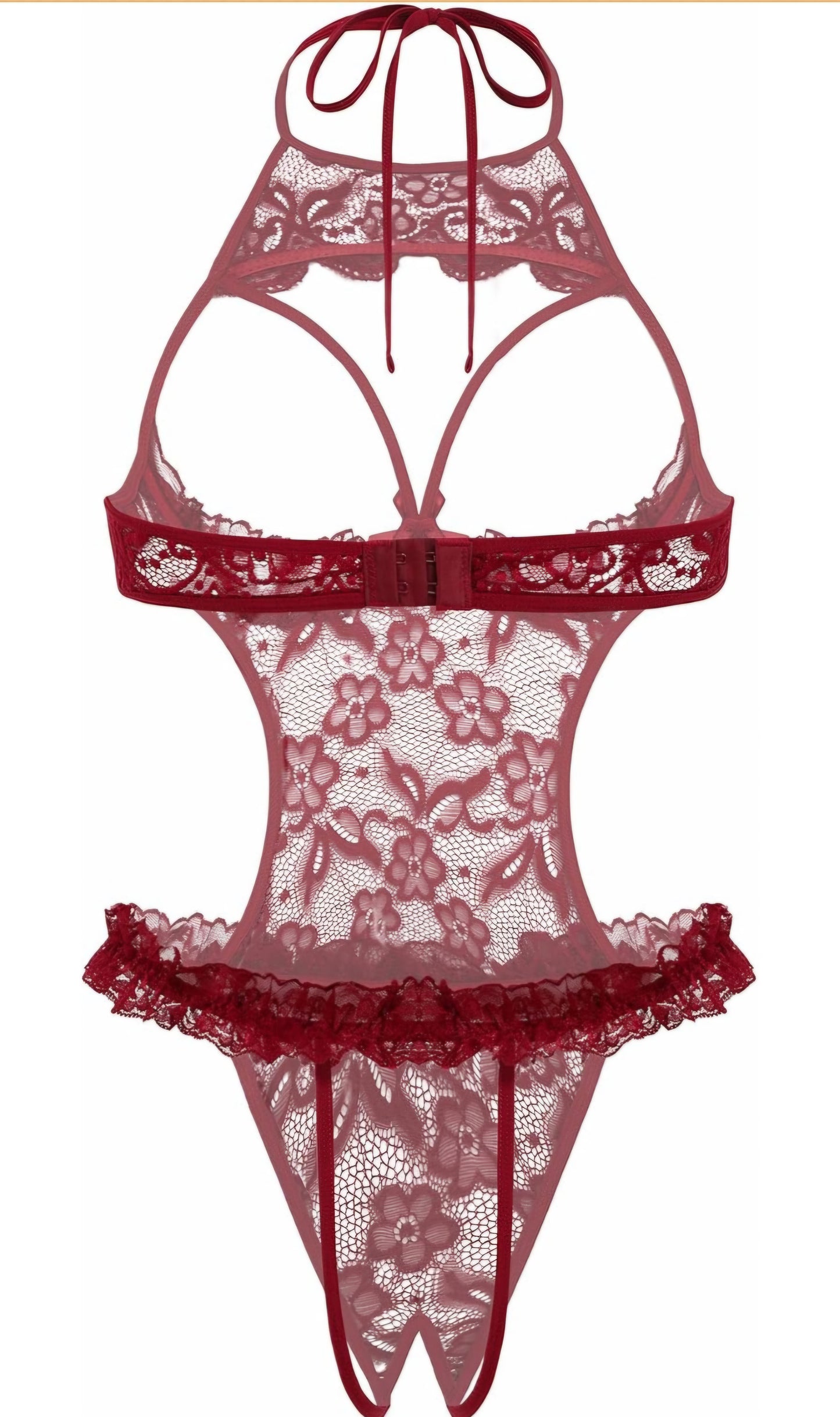 Avidlove Sexy Lingerie for Women Halter Neck One Piece Teddy Bodysuit Lace Mini Babydoll Sleepwear Size XL AMA