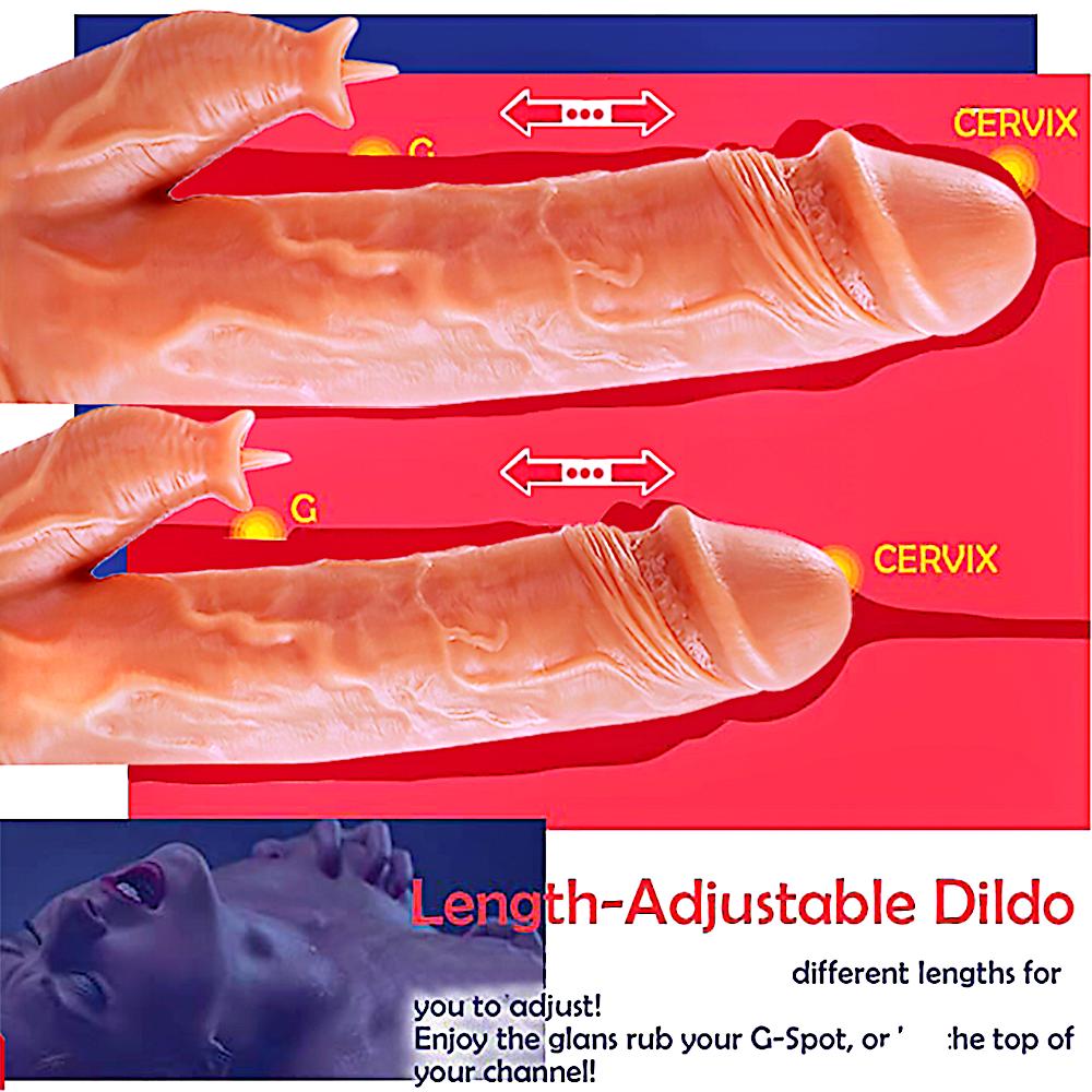 Ultimate 3-in-1 Realistic Telescopic Dildo | Heating, Vibrating & Thrusting