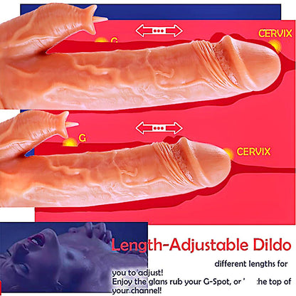 Ultimate 3-in-1 Realistic Telescopic Dildo | Heating, Vibrating & Thrusting