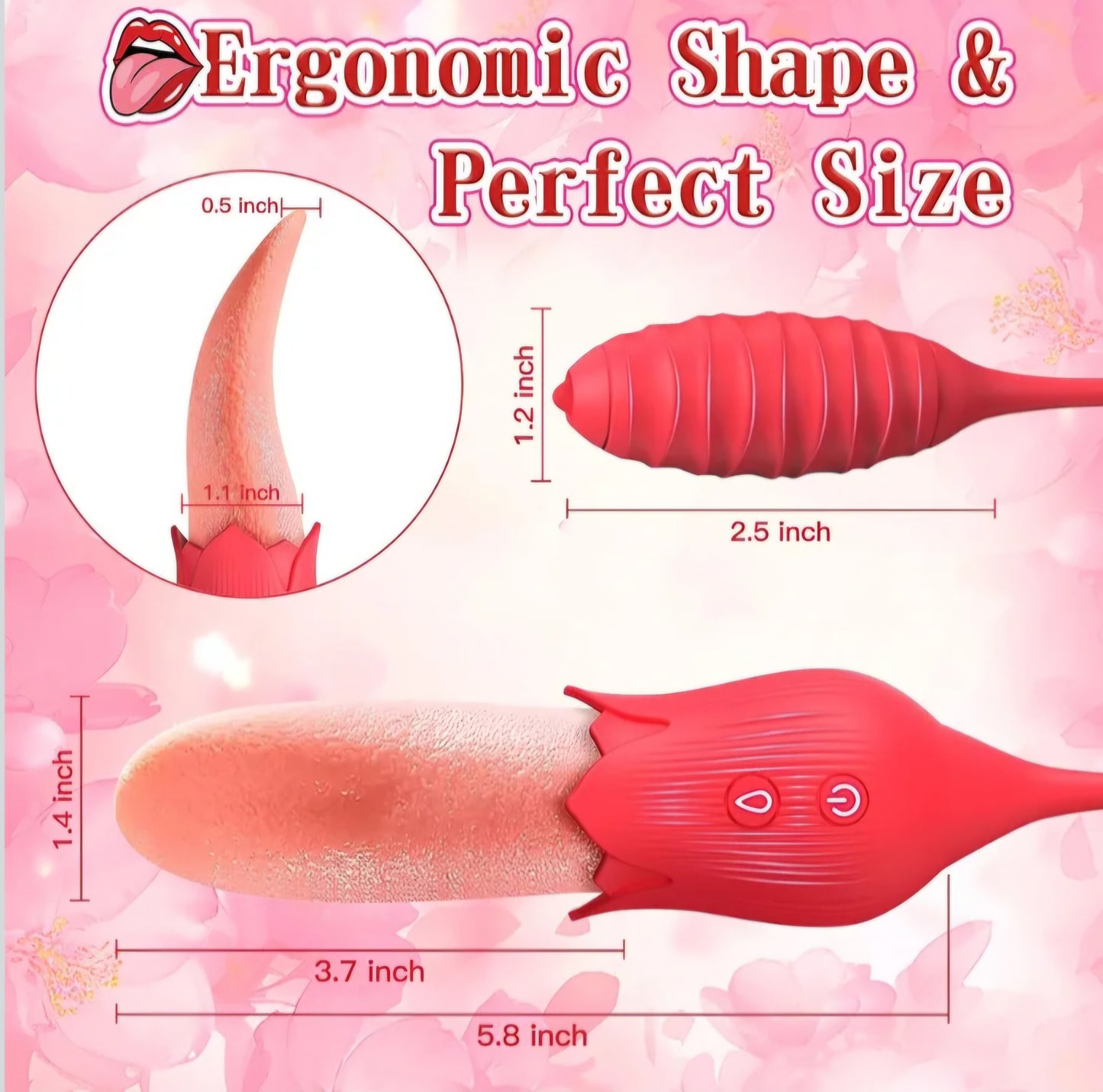 Vibrator Tongue Sex Toys for Women - 2 in 1 Realistic Tongue Vibrators with 10 Licking Clitoral & 10 Vibration Modes, Ultra-Soft Flexible Clit Stimulator Licker, Adult Toy for Female Couple Games