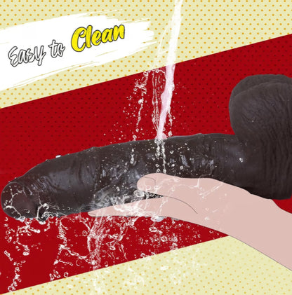 11 Inch Big Black Long Lifelike Dildo, Realistic Silicone Huge Thick Dildos with Powerful Suction Cup, Giant Dildo for G Spot and Anal Play, Adult Sex Toys for Men Women Couples