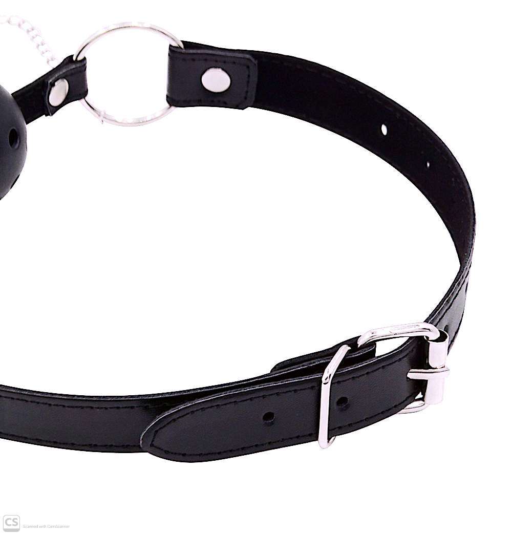 2-in-1 Leather Ball Gag & Nipple Clamps Set – Premium Adult Restraints