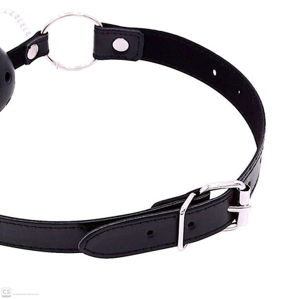2-in-1 Leather Ball Gag & Nipple Clamps Set – Premium Adult Restraints
