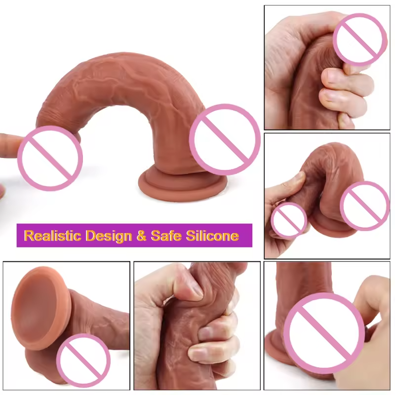 8.26" Realistic Dual-Layer Liquid Silicone Dildo – Soft Outer Skin & Firm Inner Core