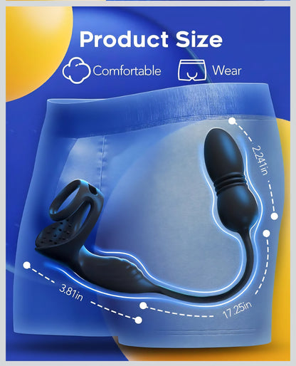 Prostate Massager Anal Vibrating Thrusting - Anal Butt Plug APP Control 8 Vibration Modes P-Spot Toys with Vibrator Cock Ring, Male Anal Pleasure Sex Toys for Adult, Prostate & Enema for Couples
