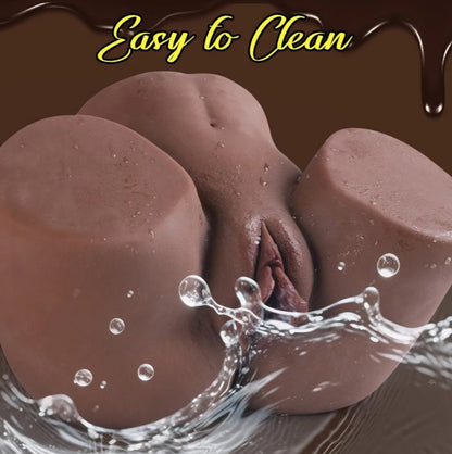 8.0LB Black Sex Doll Ass for Men, Pocket Pussies Male Masturbator Realistic Female Adult Toy Torso Butt Stroker Ass with Plump Viginal and Anal Chanel, Fake Butt Male Sex Toys