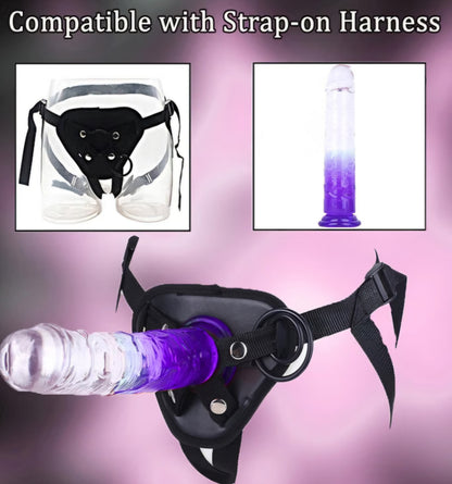 Realistic Clear Dildo No Balls, 9.6 inch Soft G Spot Dildo with Strong Suction Cup, Gradient Purple Lifelike Long Anal Dildo Penis Sex Toys for Beginner Women/Men/Gay AMA