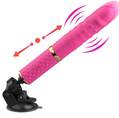 Premium 2-in-1 Automatic Thrusting Vibrator & Hands-Free Sex Machine | 10 Intense Modes, Suction Cup Base & USB Rechargeable