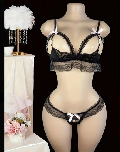 🎀 Elegant & Sexy 2-Piece Black Lingerie Set Lingerie 🎀 - One Size