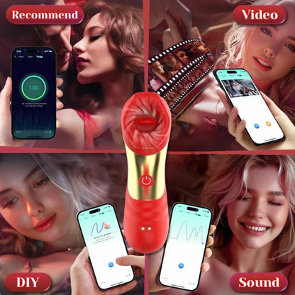 Vibrator Sex Toys for Women,3-in-1 Clit Sucker Adult Toys with APP Control 10 Sucking & Licking Modes for Women Clitoral Nipple,Rose Toy Couples Sex Toy G-Spot Vibrators,Adult Sex Toys & Games (Red)