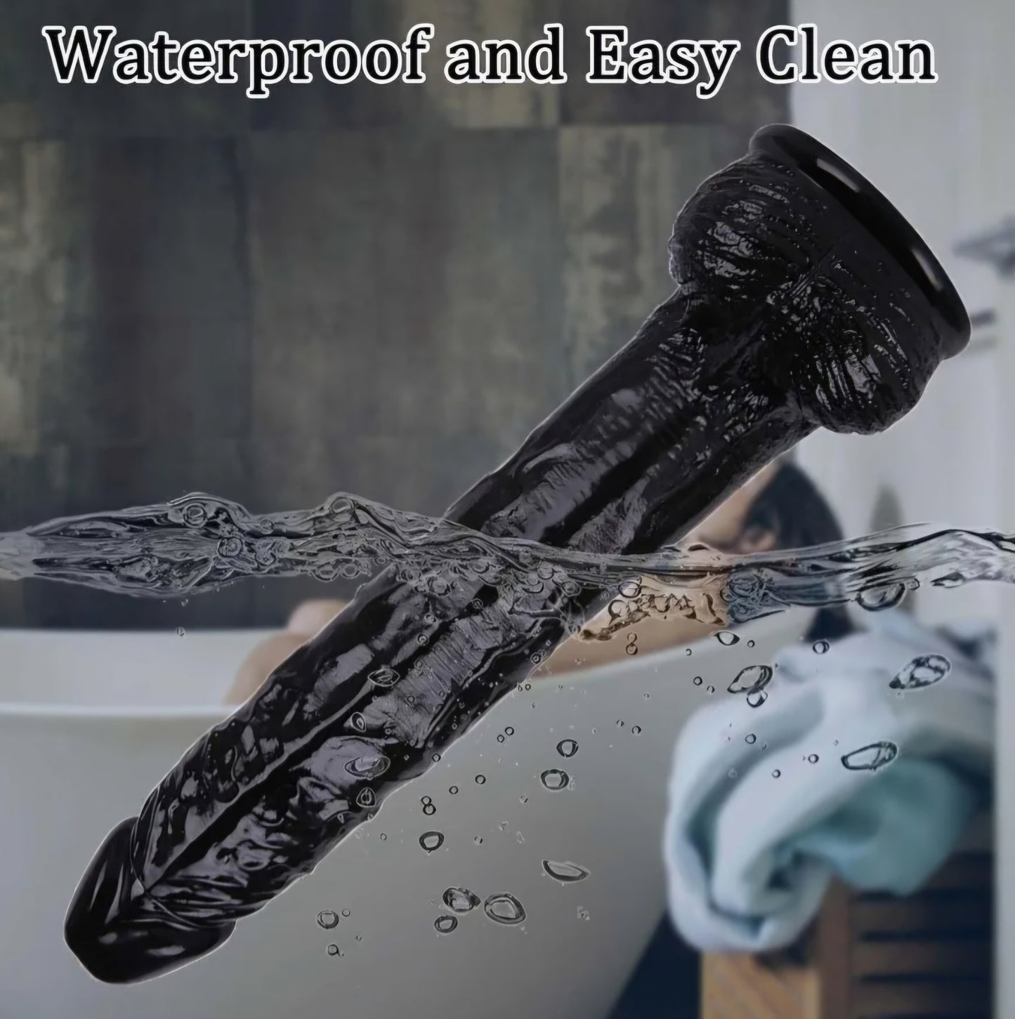Realistic Dildo,12 inch Huge Dildo Sex Toy with Strong Suction Cup for G spot and Anal Play, Lifelike Ultra Big Black Anal Dildos with Small Glans Adult Sex Toy (Black) SF