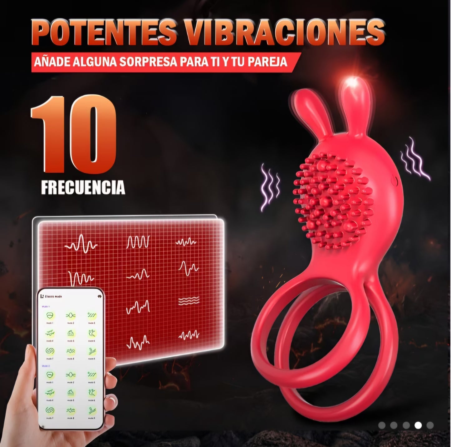 Dual-Stimulation App-Controlled Vibrating Cock Ring with Textured Clitoral Massager