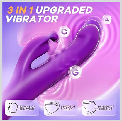 Vibrator Rabbit Vibrators, Sexual Stimulation Device for Women, Sex Toys with Expansion Function Wand and Finger Vibrator, Adult Toy for Couples Female Sex Toys and G Spot Vibrator