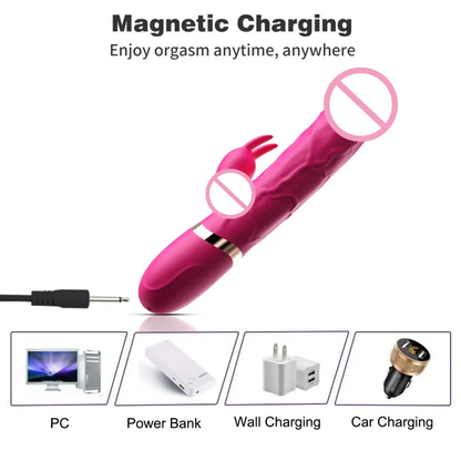 Kaos Stimulation 8.6 Inch Rabbit Vibrator with Dildo Shape and Realistic Contour