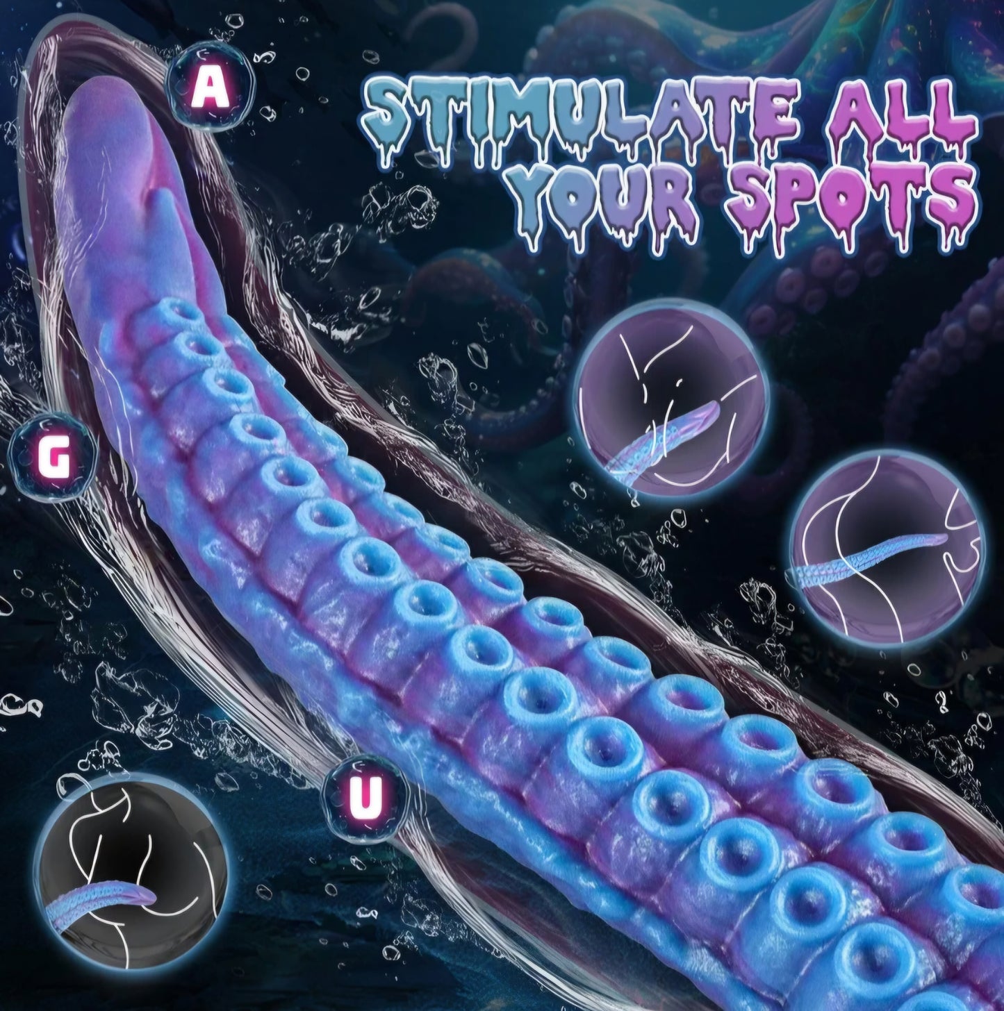 XL Tentacle Dildo Anal Sex Toys - 22.5'' Monster Long Anal Dildos for G Spot & P Spot Stimulation, Silicone Octopus Dildo Fantasy Dildos Anal Butt Plug Prostate Massager Adult Sex Toy for Men & Women FL LB