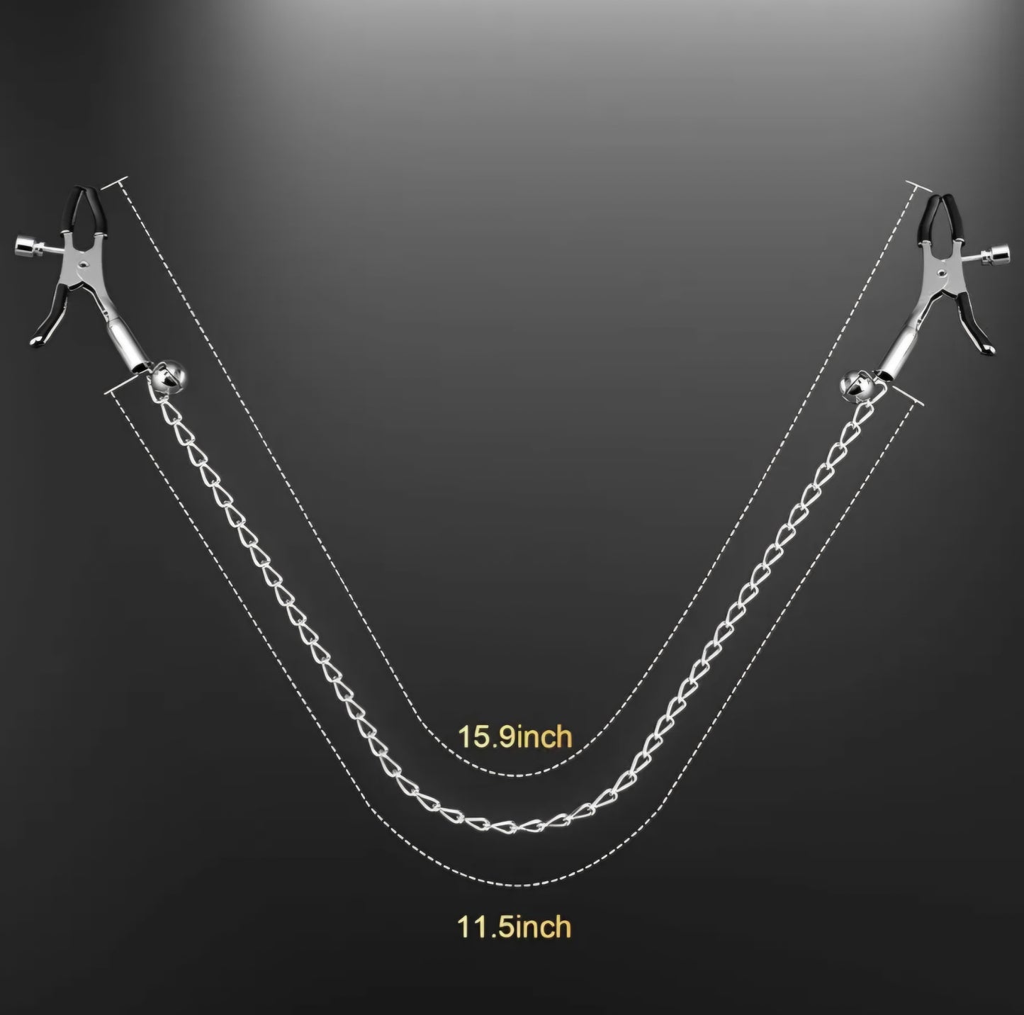 BDSM Nipple Toys Adjustable Metal Nipple Clamps with 4 Replacement Rubber Sleeves, Nipple Clips for Women Men Couples, Breast Stimulation Bondage Sex Toys for Adult Pleasure & Flirting