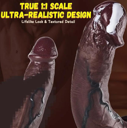 Realistic Silicone Dildo Sex Toy, 8 Inch Dual-Density Lifelike Dildo with Strong Suction Cup, Adult Sex Toy for Women & Couples, G Spot & Anal Play