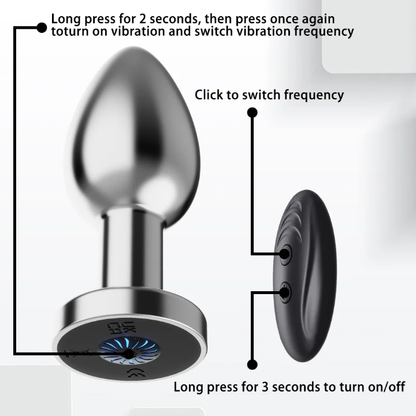 Premium Remote-Controlled Vibrating Plug – 10 Frequencies, Waterproof Medical-Grade Silicone