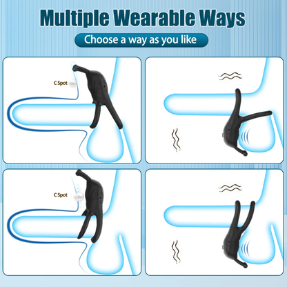 Remote Controlled USB Rechargeable Vibrating Cock Ring for Couples