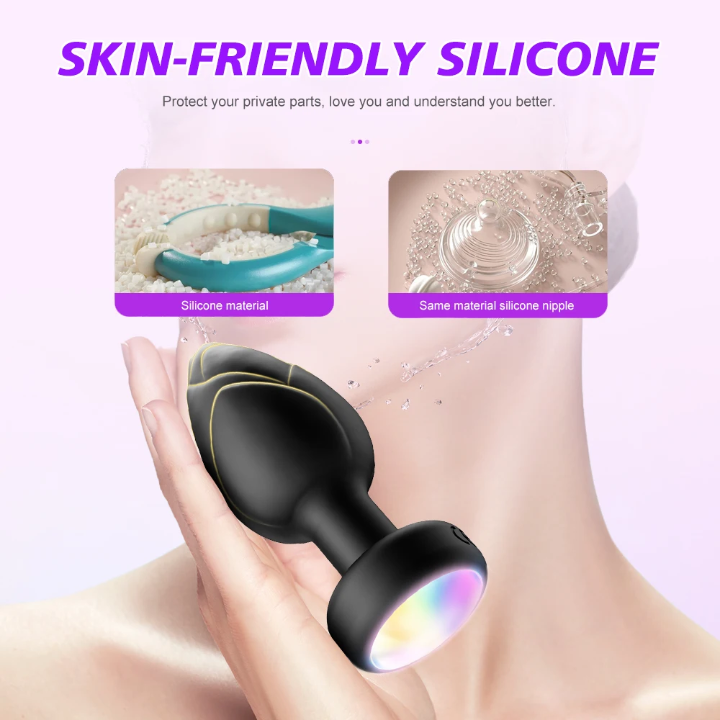 Premium Remote-Control Vibrating Plug with Colorful LED Light Base (Available June 13th)