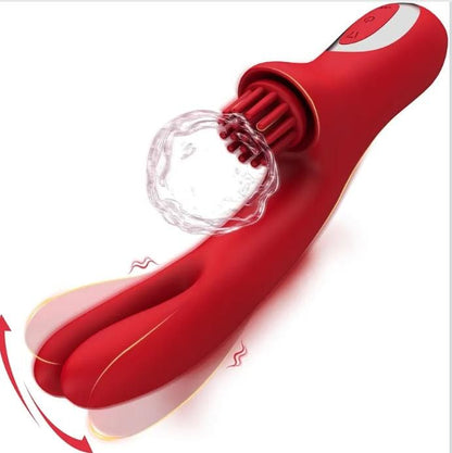 Rabbit Vibrators for Women, 3 in 1 G Spot Vibrator & Clitoral Stimulator with 6 Come Hither Motions, 7 Tickling Modes & 10 Vibration Modes, Finger Vibrator Adult Sex Toys for Female Pleasure