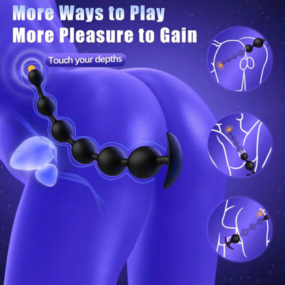 Large Anal Beads Anal Sex Toy - 6 Gradient Size for Depth Anal Training, 2" Max Diameter & 12.8" Long, Flexible Silicone Butt Plug & Prostate Massager Sex Toy for Men, Couples SF
