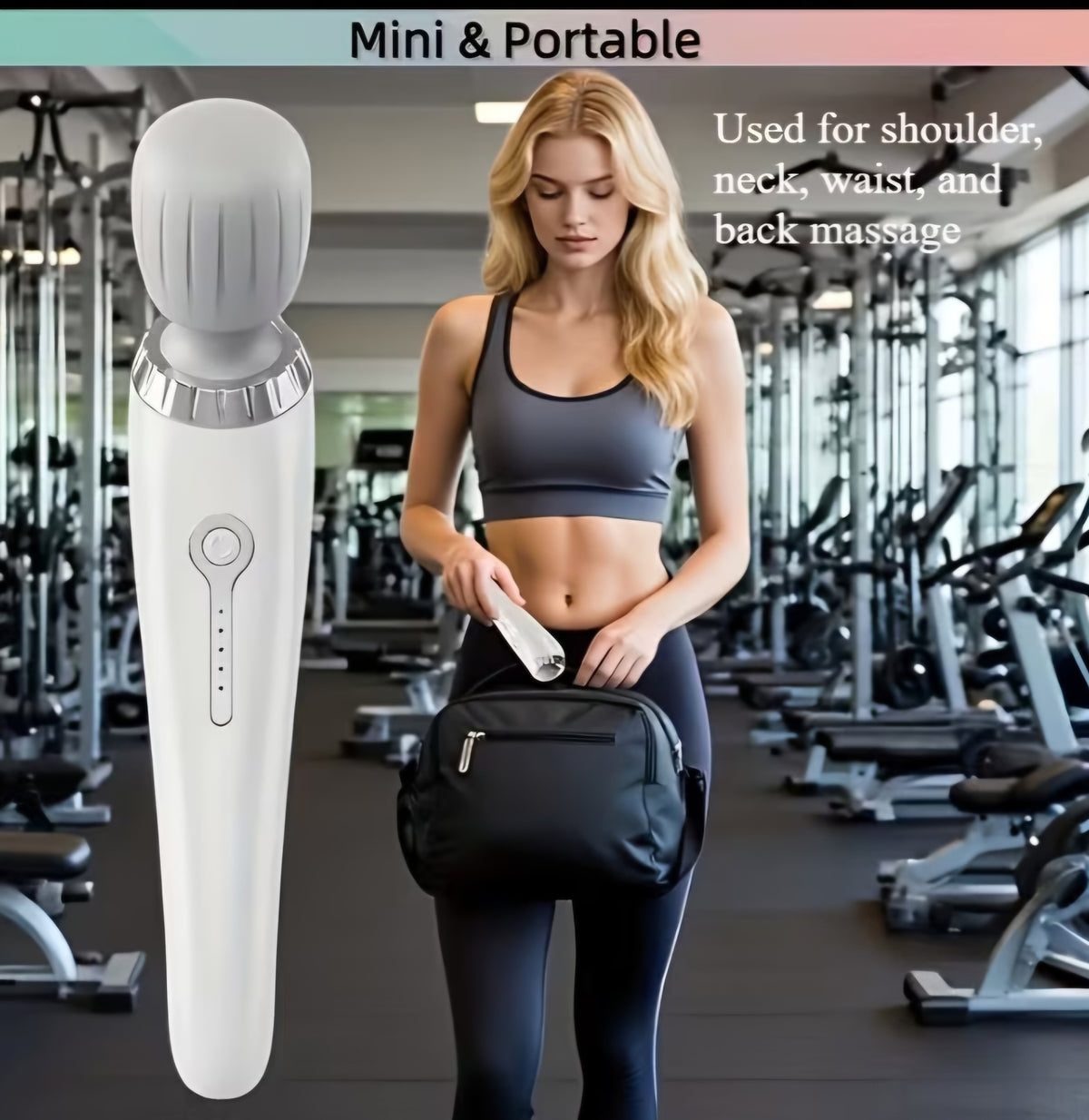 Portable Electric Wand Massager – USB Rechargeable High-Frequency Personal Body Massager for Neck, Back & Muscle Relaxation