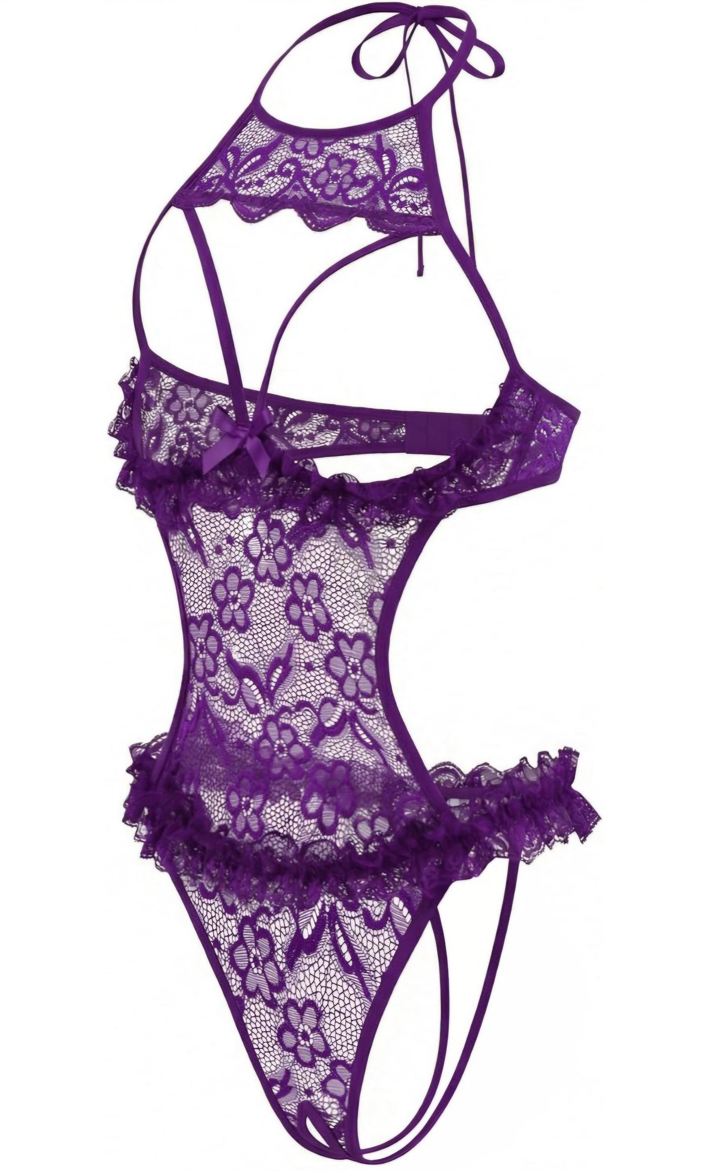 Avidlove Sexy Lingerie for Women Halter Neck One Piece Teddy Bodysuit Lace Mini Babydoll Sleepwear Size XXL AMA