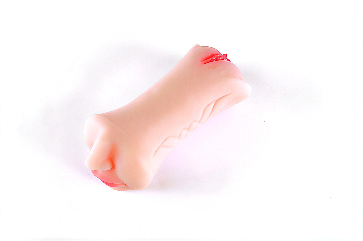 Dual-Ended Realistic Flesh-Toned Stroker - 7-Inch Multi-Sensation Pocket Pussy Masturbator Vagina Mouth Anus BlowJob