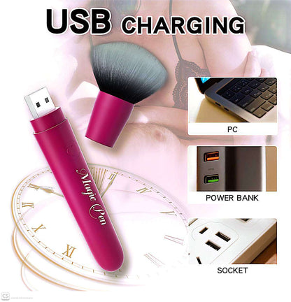 10-Frequency Vibrating Makeup Brush Massager – USB Rechargeable & Waterproof
