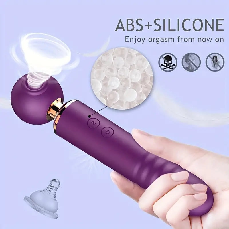 Power Rider Adult Sex Toys Women Sex Toy - 3 in 1 Upgrade Thrusting Dildo with 10 Air Pulsing Suctions & 10 Thrusting & Finger Vibrator Bullet Vibrating Sucking for Her Pleasure Clitoral Anal Stimulation