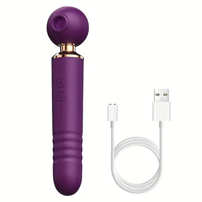 Power Rider Adult Sex Toys Women Sex Toy - 3 in 1 Upgrade Thrusting Dildo with 10 Air Pulsing Suctions & 10 Thrusting & Finger Vibrator Bullet Vibrating Sucking for Her Pleasure Clitoral Anal Stimulation